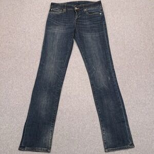Denim & Supply Ralph Lauren Straight Jeans Women's 28x32 Blue Stretch Distressed
